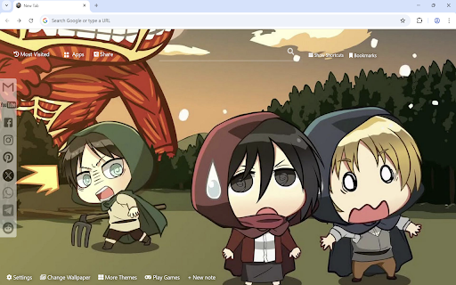 Attack on Titan Chibi Wallpaper  from Chrome web store to be run with OffiDocs Chromium online