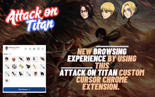 Attack on Titan Cursor Custom Anime Cursor for Chrome  from Chrome web store to be run with OffiDocs Chromium online