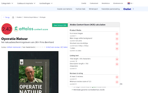 Attalos bol listing content score  from Chrome web store to be run with OffiDocs Chromium online