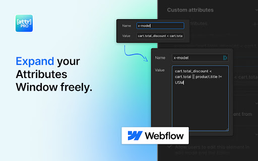 Attribute Pro for Webflow  from Chrome web store to be run with OffiDocs Chromium online