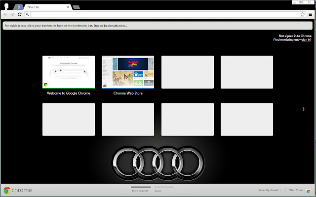Audi Black Theme  from Chrome web store to be run with OffiDocs Chromium online