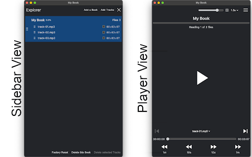 Audiobook Reader  from Chrome web store to be run with OffiDocs Chromium online