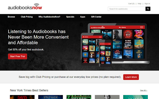AudiobooksNow.com  from Chrome web store to be run with OffiDocs Chromium online