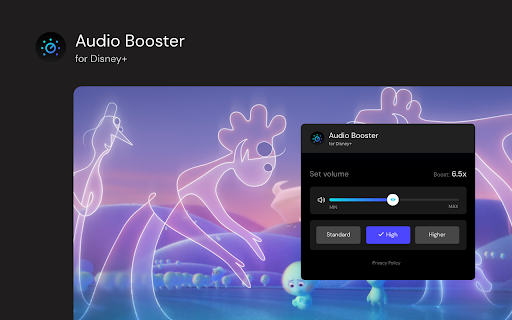Audio Booster for Disney+  from Chrome web store to be run with OffiDocs Chromium online