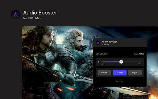 Audio Booster for HBO Max  from Chrome web store to be run with OffiDocs Chromium online