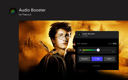 Audio Booster for Peacock TV  from Chrome web store to be run with OffiDocs Chromium online
