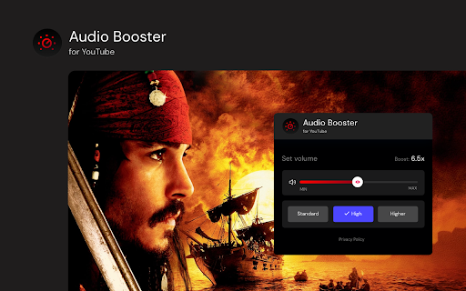 Audio Booster for Youtube  from Chrome web store to be run with OffiDocs Chromium online