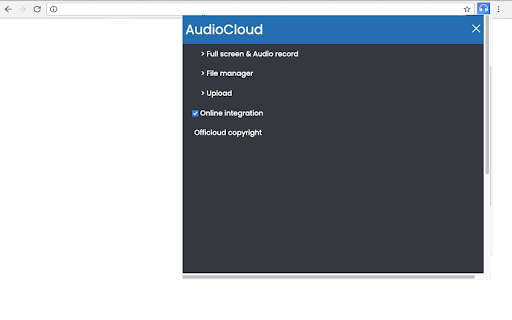 AudioCloud audio editor to record, cut, paste, trim parts of audios  from Chrome web store to be run with OffiDocs Chromium online