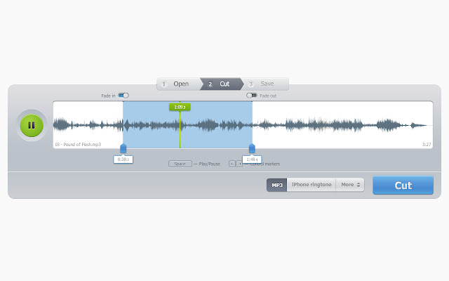 Audio Cutter  from Chrome web store to be run with OffiDocs Chromium online