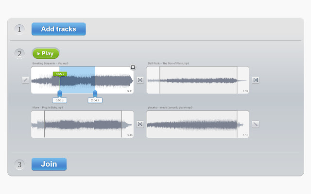 Audio Joiner  from Chrome web store to be run with OffiDocs Chromium online