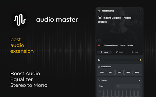 Audio Master Equalizer, Sound Booster, Auto Volume  from Chrome web store to be run with OffiDocs Chromium online