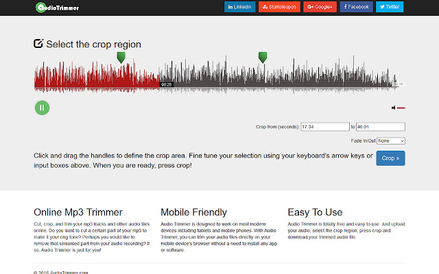 AUDIO TRIMMER  from Chrome web store to be run with OffiDocs Chromium online