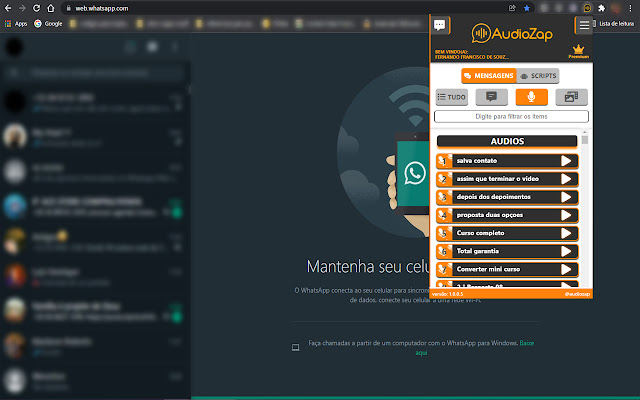 AudioZap  from Chrome web store to be run with OffiDocs Chromium online