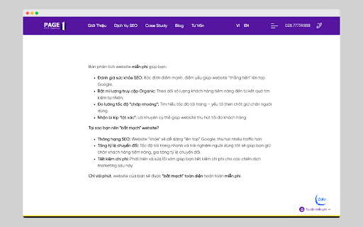 Audit Website PAGE1.vn  from Chrome web store to be run with OffiDocs Chromium online