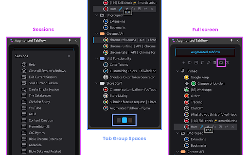 Augmented Tabflow  from Chrome web store to be run with OffiDocs Chromium online