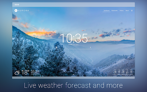 Aurora: New Tab  Bookmark Manager  from Chrome web store to be run with OffiDocs Chromium online