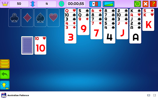 Australian Patience Game Move cards to build from Aces to Kings!  from Chrome web store to be run with OffiDocs Chromium online
