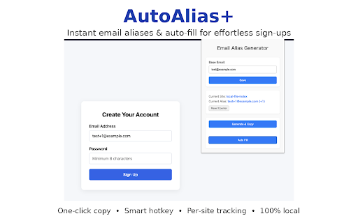 AutoAlias+  from Chrome web store to be run with OffiDocs Chromium online