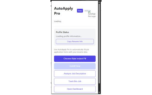 AutoApply Pro AI Job Application Assistant  from Chrome web store to be run with OffiDocs Chromium online