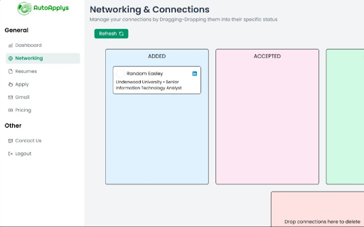 AutoApplys LinkedIn Network Manager  from Chrome web store to be run with OffiDocs Chromium online