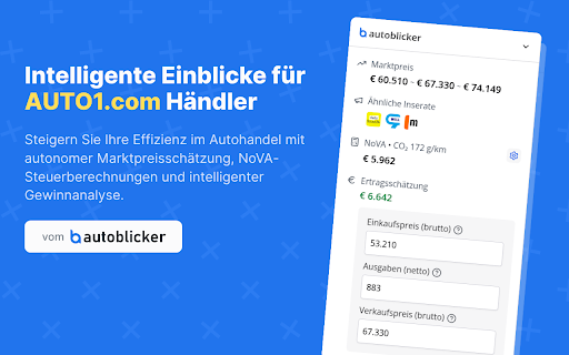 Autoblicker AUTO1.com Live Analyse  from Chrome web store to be run with OffiDocs Chromium online