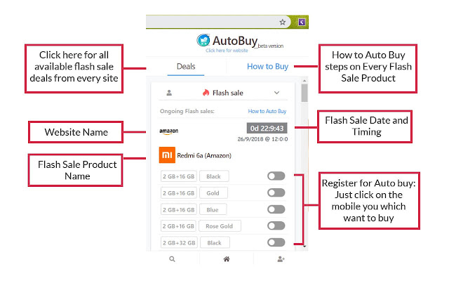 AutoBuy Flash Sales, Deals, and Coupons  from Chrome web store to be run with OffiDocs Chromium online