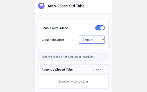 Auto Close Old Tabs  from Chrome web store to be run with OffiDocs Chromium online