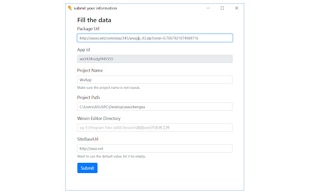 auto deploy wxapp  from Chrome web store to be run with OffiDocs Chromium online