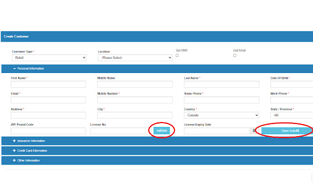 Autofill Customer  from Chrome web store to be run with OffiDocs Chromium online
