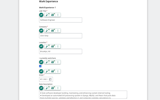 Autofill Job Applications JobAppFiller  from Chrome web store to be run with OffiDocs Chromium online