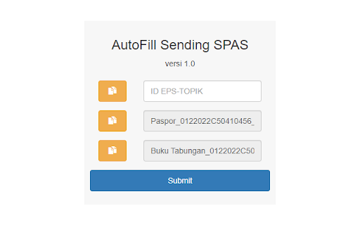 AutoFill Sending SPAS  from Chrome web store to be run with OffiDocs Chromium online