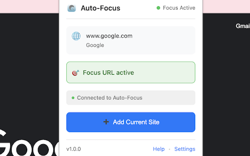 Auto Focus Browser Integration  from Chrome web store to be run with OffiDocs Chromium online