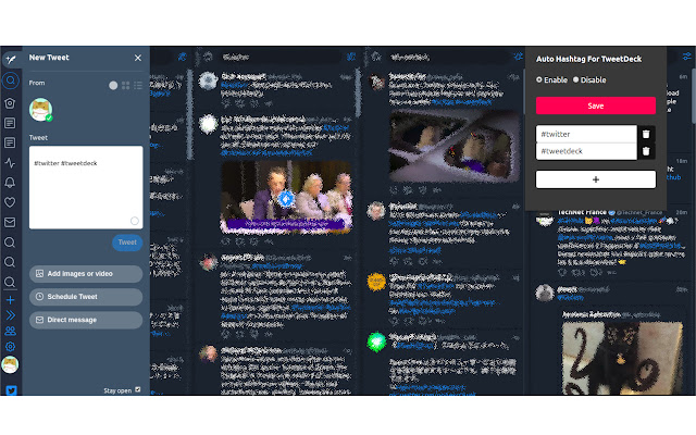 Auto Hashtag For TweetDeck  from Chrome web store to be run with OffiDocs Chromium online