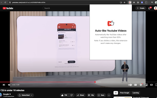 Auto Like YouTube Videos  from Chrome web store to be run with OffiDocs Chromium online