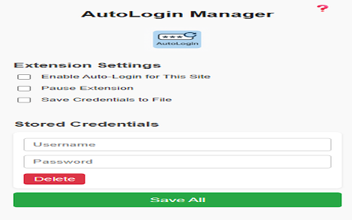 Auto login Manager  from Chrome web store to be run with OffiDocs Chromium online