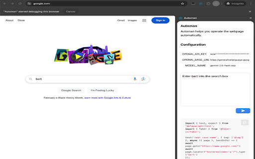 Automan  from Chrome web store to be run with OffiDocs Chromium online