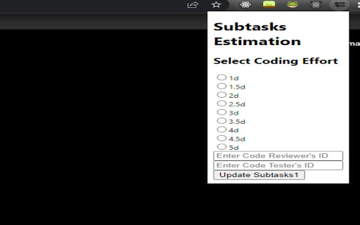 Automating Estimation Process  from Chrome web store to be run with OffiDocs Chromium online