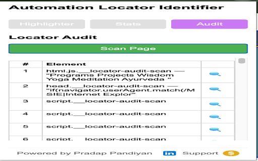 Automation Locator Identifier  from Chrome web store to be run with OffiDocs Chromium online