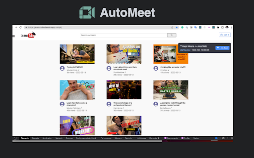 Auto Meet  from Chrome web store to be run with OffiDocs Chromium online