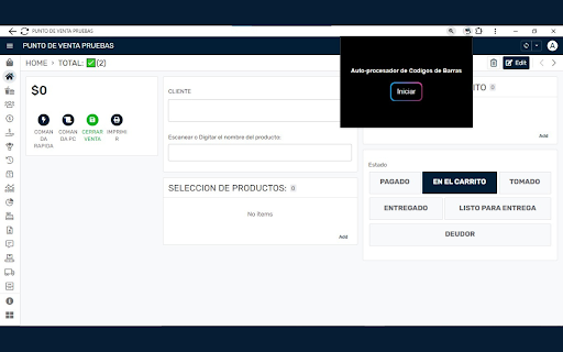 Auto procesador de Códigos de Barras  from Chrome web store to be run with OffiDocs Chromium online