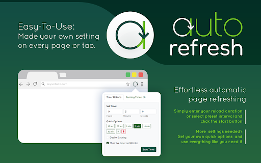 AutoRefresh Automatic Page Refresh Extension  from Chrome web store to be run with OffiDocs Chromium online