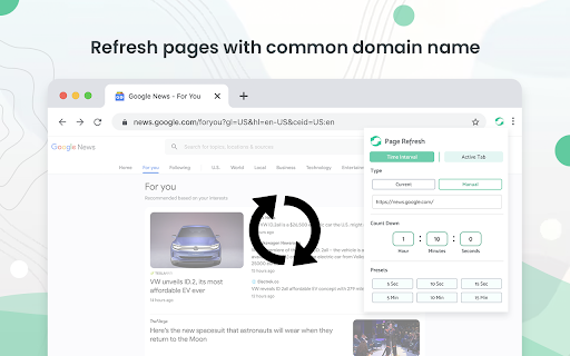 Auto Refresh  Page Monitor  from Chrome web store to be run with OffiDocs Chromium online