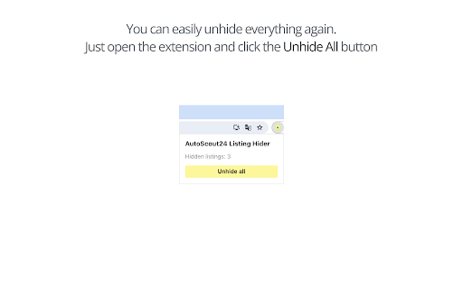 AutoScout24 Listing Hider  from Chrome web store to be run with OffiDocs Chromium online AutoScout24 Listing Hider  from Chrome web store to be run with OffiDocs Chromium online