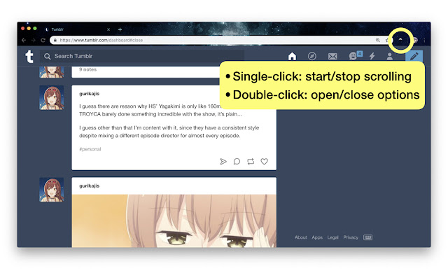 AutoScrolling  from Chrome web store to be run with OffiDocs Chromium online