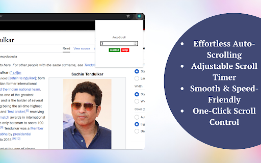 Auto Scroll Timer Extension  from Chrome web store to be run with OffiDocs Chromium online