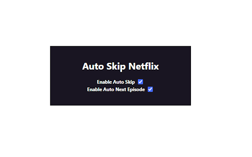 Auto Skip Netflix  from Chrome web store to be run with OffiDocs Chromium online