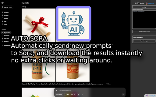 AUTO Sora Extension  from Chrome web store to be run with OffiDocs Chromium online