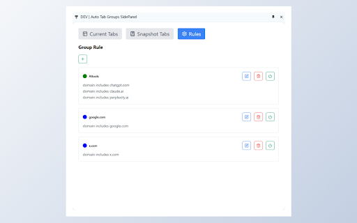 Auto Tab Groups SidePanel  from Chrome web store to be run with OffiDocs Chromium online
