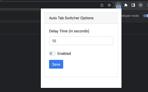 Auto Tab Switcher  from Chrome web store to be run with OffiDocs Chromium online