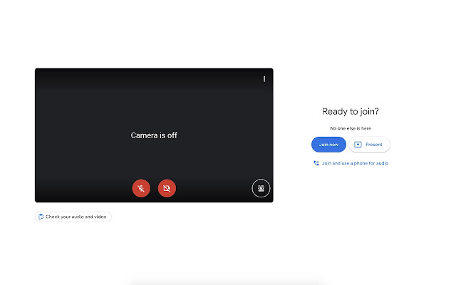 Auto Turn off Meet Camera  Mic  from Chrome web store to be run with OffiDocs Chromium online